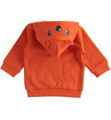 Boy sweatshirt with zip from 1 to 24 months iDO ARANCIO-1828