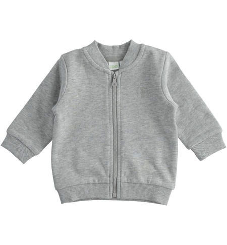 Boy sweatshirt with zip from 1 to 24 months iDO GRIGIO MELANGE-8992
