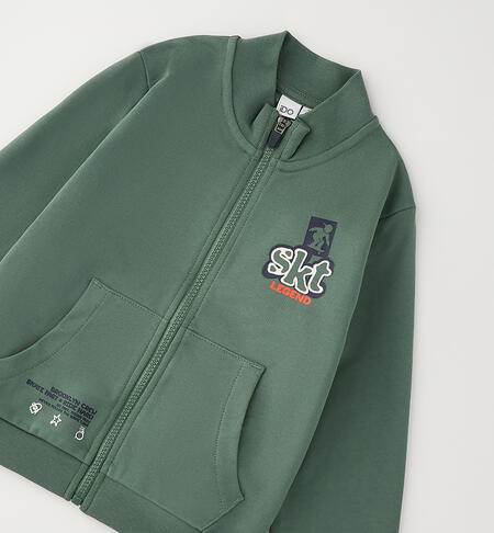Felpa collo alto bambino VERDE MILITARE-4717