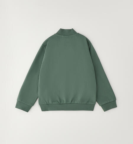 Felpa collo alto bambino VERDE MILITARE-4717