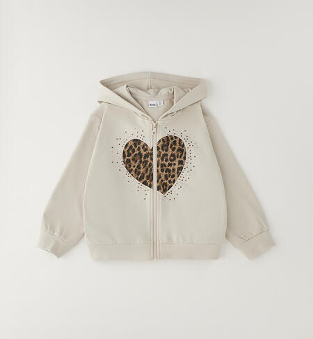 Felpa con cappuccio bambina BEIGE