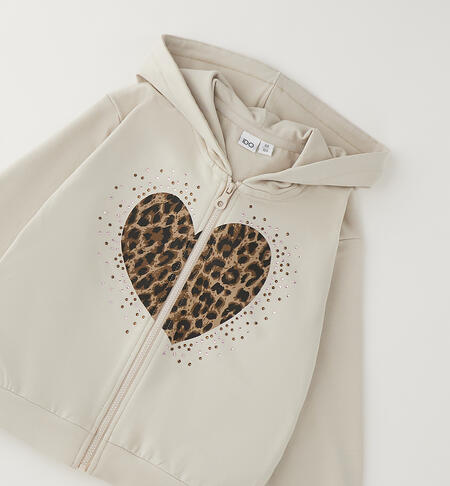 Felpa con cappuccio bambina BEIGE-0434