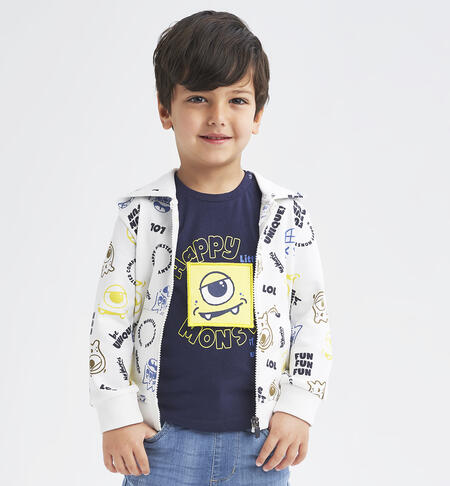 Boys' hoodie BIANCO-MULTICOLOR-6050