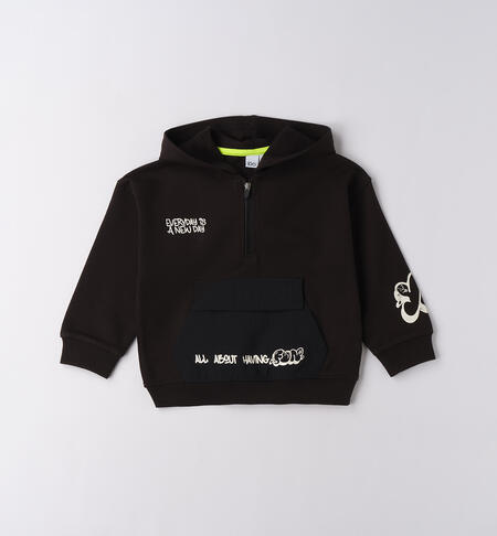 Felpa con cappuccio bambino NERO