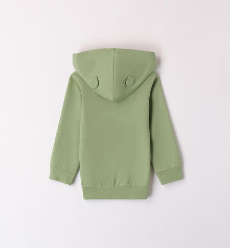 Boys' hooded sweatshirt VERDE OLIVA-4911