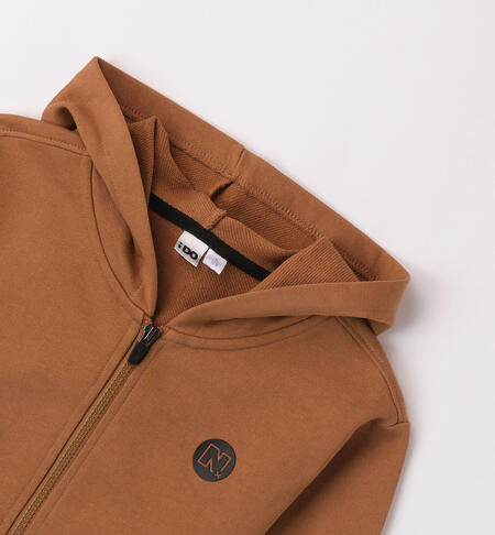 iDO hoodie for boys from 8 to 16 years DARK BEIGE-0818