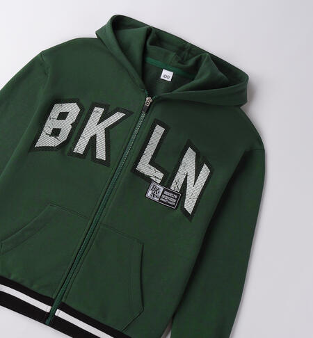 Felpa con cappuccio ragazzo GREEN-4743
