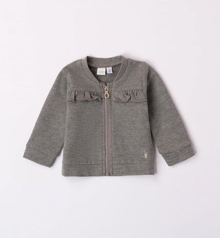 iDO sweatshirt with ruffles for girls from 1 to 24 months GRIGIO MELANGE-8993