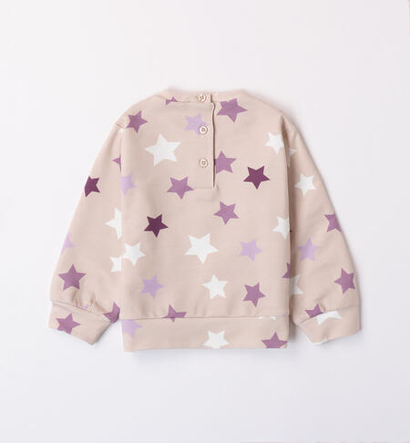iDO star sweatshirt for girls from 9 months to 8 years BEIGE-LILAH-6K41