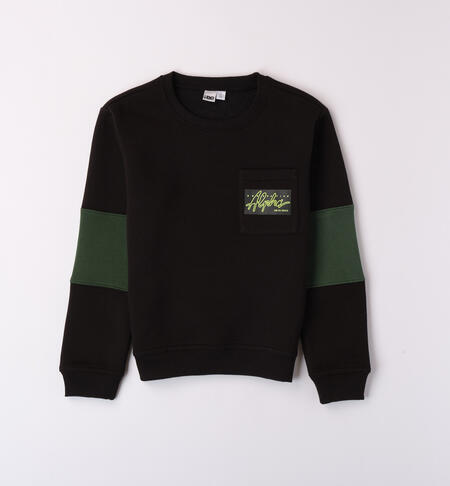 iDO sweatshirt with small pocket for boys aged 8 to 16 years NERO-0658