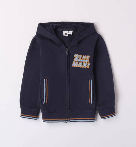 iDO 100% cotton zip-up sweatshirt for boys aged 9 months to 8 years NAVY-3885