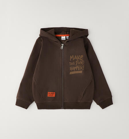 Children's zip-up sweatshirt BROWN