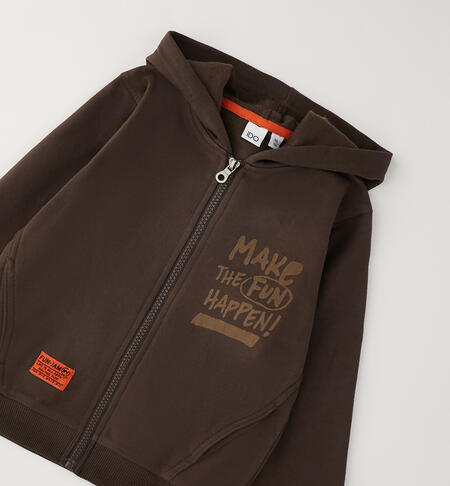 Children's zip-up sweatshirt MARRONE-0854