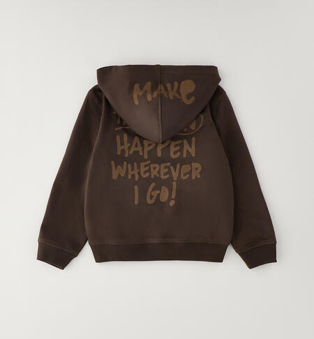 Children's zip-up sweatshirt MARRONE-0854