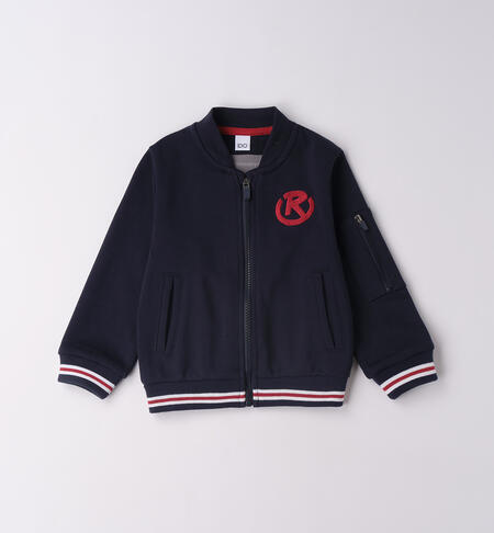 Felpa con zip bambino BLU