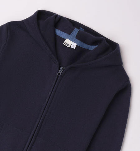 iDO zipped hoodie for boys from 8 to 16 years NAVY-3885