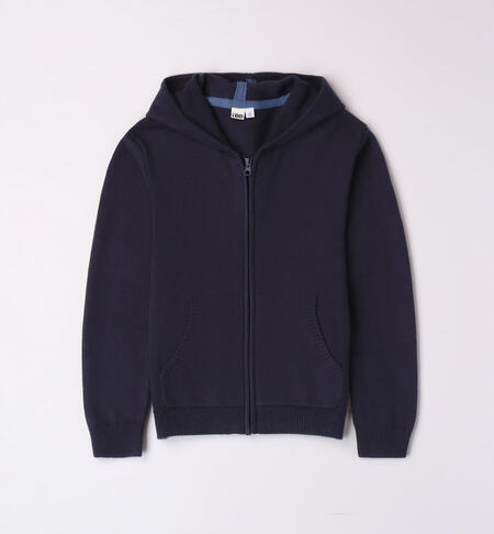 iDO zipped hoodie for boys from 8 to 16 years NAVY-3885