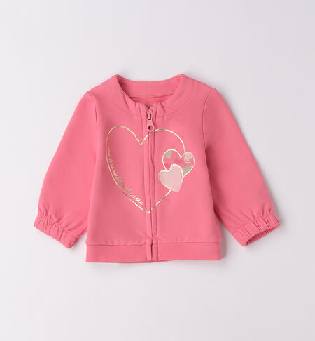 Felpa con zip neonata ROSA