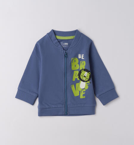 Felpa con zip neonato BLU