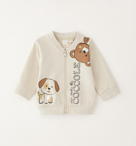 Baby zip-up sweatshirt BEIGE