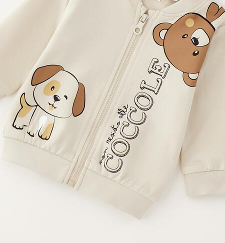 Felpa con zip neonato BEIGE-0172