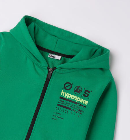 iDO zipped sweatshirt for boys from 8 to 16 years VERDE-5156