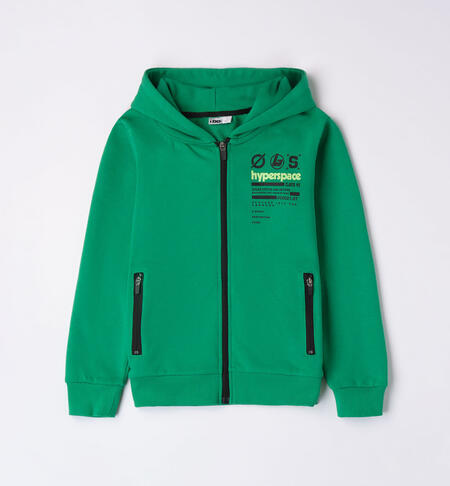 iDO zipped sweatshirt for boys from 8 to 16 years VERDE-5156