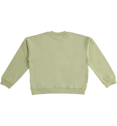 Girl zip sweatshirt  from 8 to 16 years by iDO TEA GREEN-5521