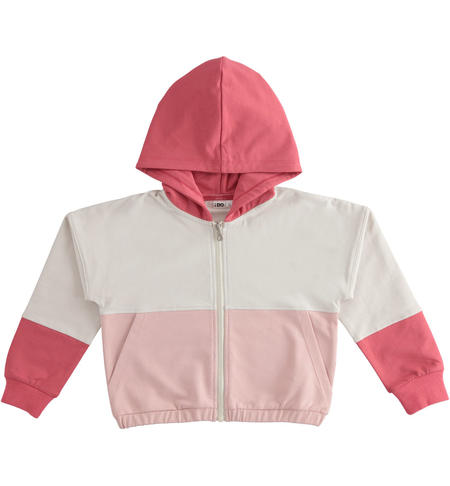 Felpa con zip ragazza bicolor - da 8 a 16 anni iDO CRYSTAL GRAY-2911