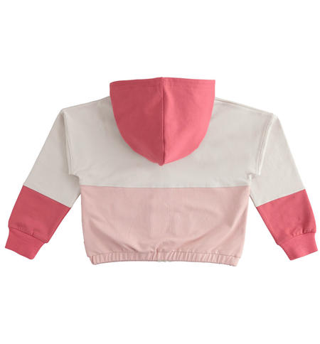 Felpa con zip ragazza bicolor - da 8 a 16 anni iDO CRYSTAL GRAY-2911
