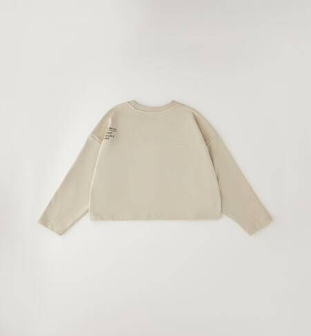 Felpa crop ragazza BEIGE-0434