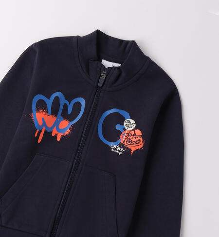 Felpa da bambino 100% cotone  NAVY-3885