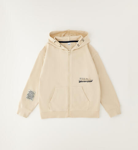 Boys' hooded sweatshirt ECRU'-0432