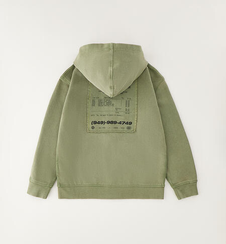 Boys' hooded sweatshirt VERDE SALVIA-5454