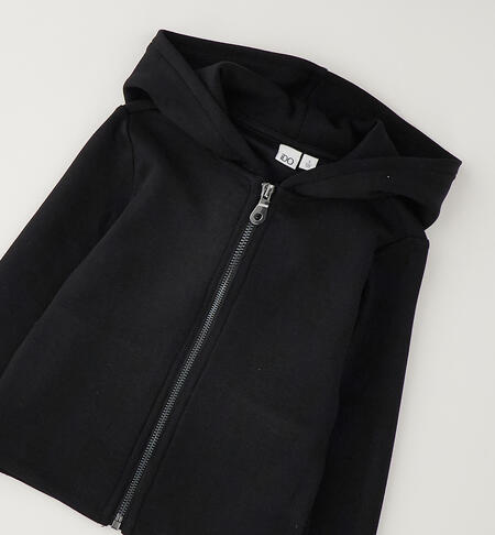 Felpa full-zip ragazza NERO-0658