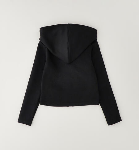 Felpa full-zip ragazza NERO-0658