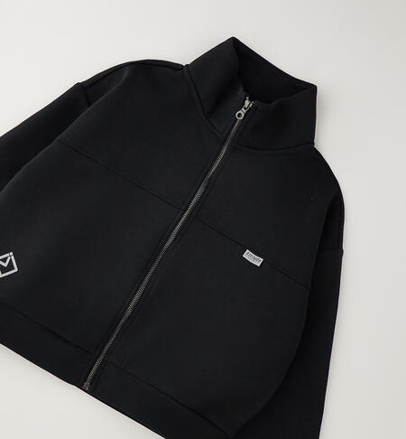 Felpa full-zip ragazzo NERO-0658