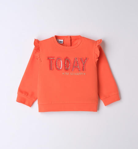 Felpa gircollo con paillettes per bambina da 9 mesi a 8 anni iDO HOT CORAL-2137