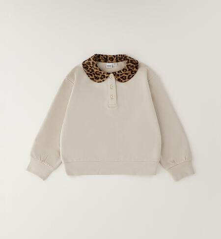 Felpa girocollo bambina BEIGE-0434