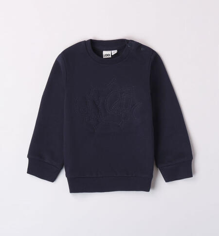 iDO crewneck sweatshirt for boys aged 9 months to 8 years NAVY-3885