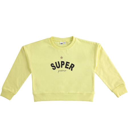 Crewneck sweatshirt for girls  from 8 to 16 years by iDO LIME-5324