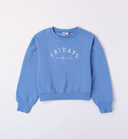 Girls' crew neck sweatshirt LIGHT BLUE