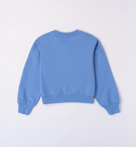 iDO crew neck sweatshirt for girls from 8 to 16 years AZZURRO-3637