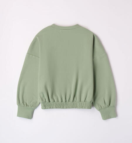 iDO crew neck sweatshirt for girls from 8 to 16 years VERDE SALVIA-4714