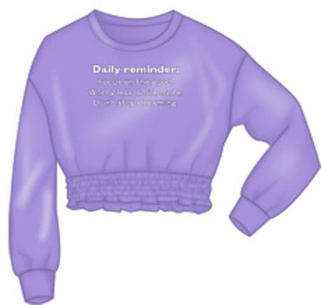 iDO crewneck sweatshirt with elastic for girls from 8 to 16 years GLICINE-3414