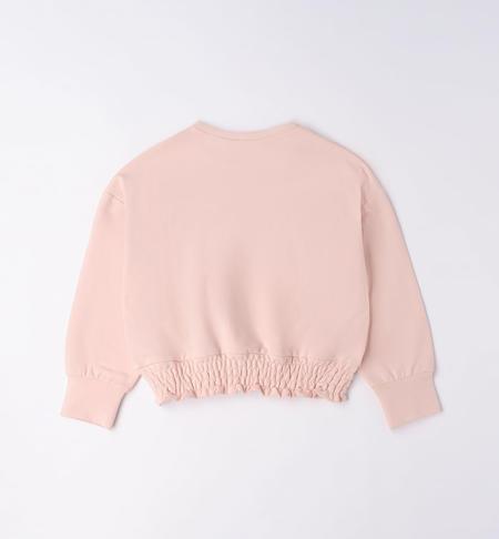 iDO crewneck sweatshirt with elastic for girls from 8 to 16 years ROSA CHIARO-2617