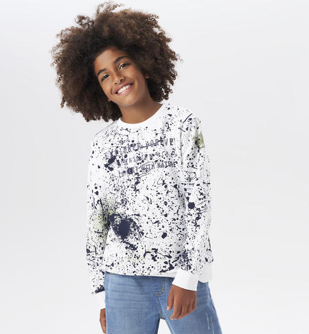 Boy's crewneck sweatshirt WHITE