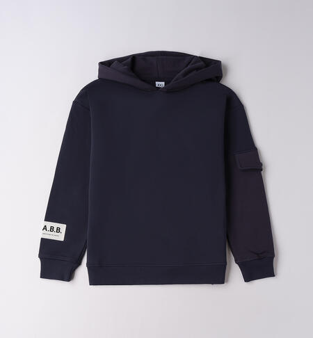 Felpa iDO con cappuccio BLU SCURO-3849
