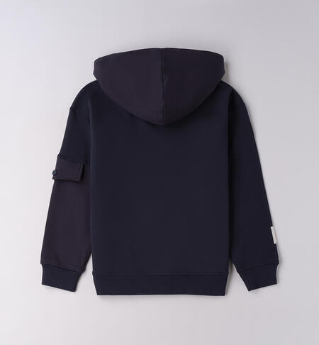 Felpa iDO con cappuccio BLU SCURO-3849