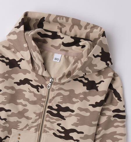 Felpa militare ragazza BEIGE-MARRONE-6BTE
